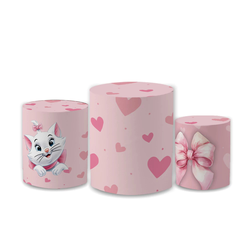 Trio de Capas Cilindro Gatinha Marie - Decoração de Mãe