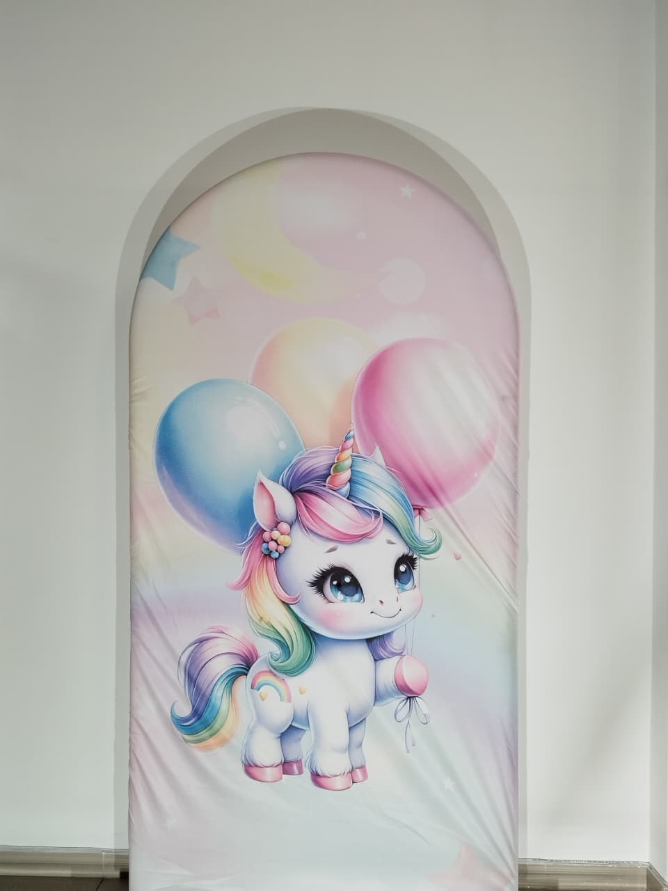 Capa Unicornio Baloes Romano 2X1 - Decoração de Mãe