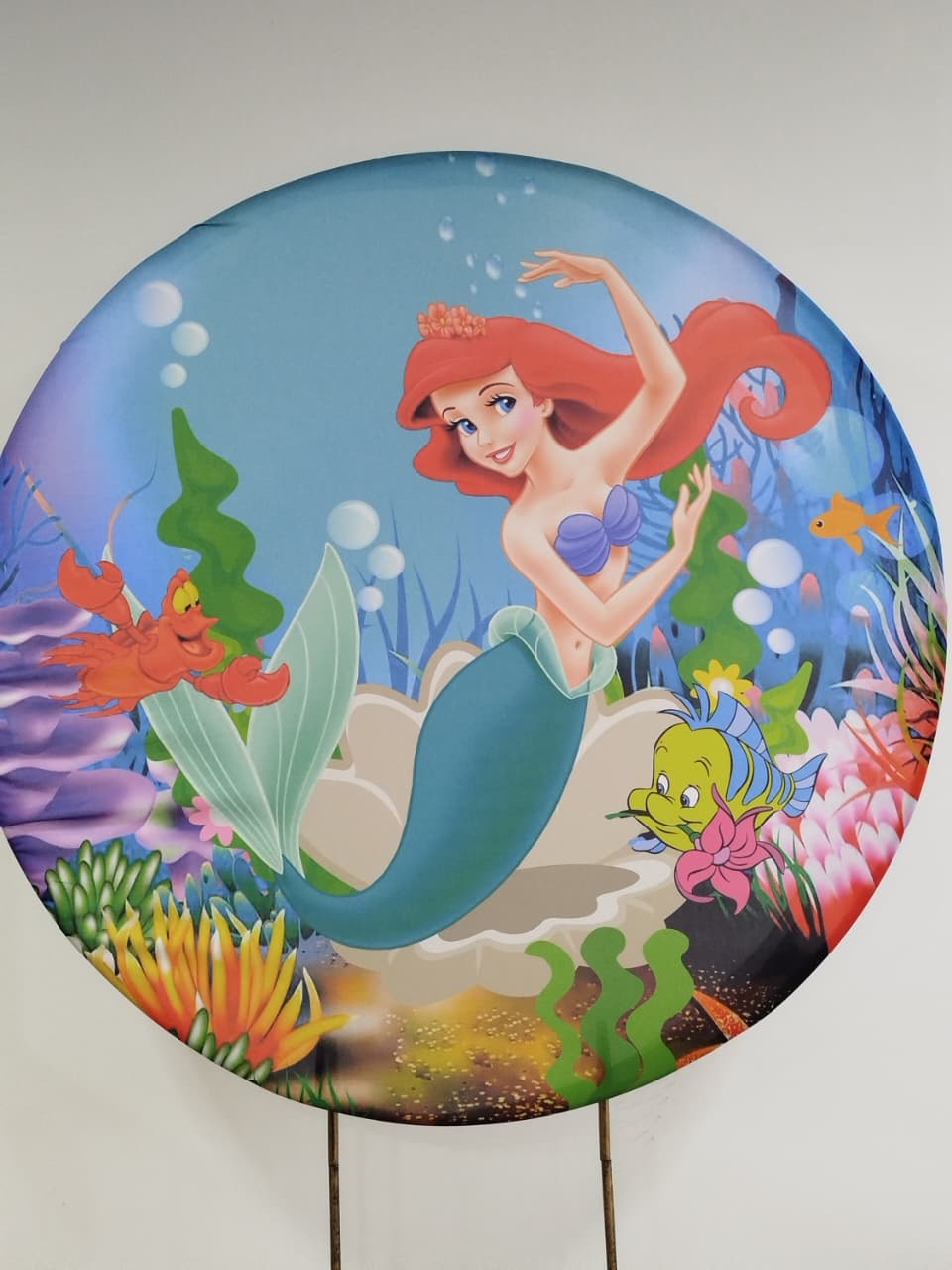 Capa Painel Redondo Princesa Ariel - Decoração de Mãe