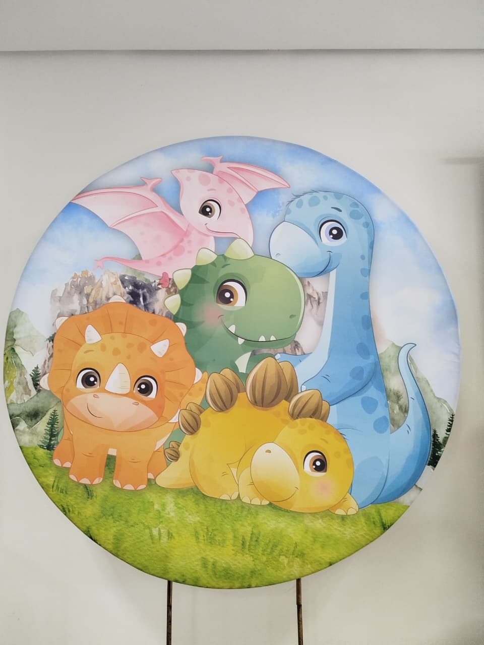 Capa Painel Redondo Dinossauro Baby - Decoração de Mãe