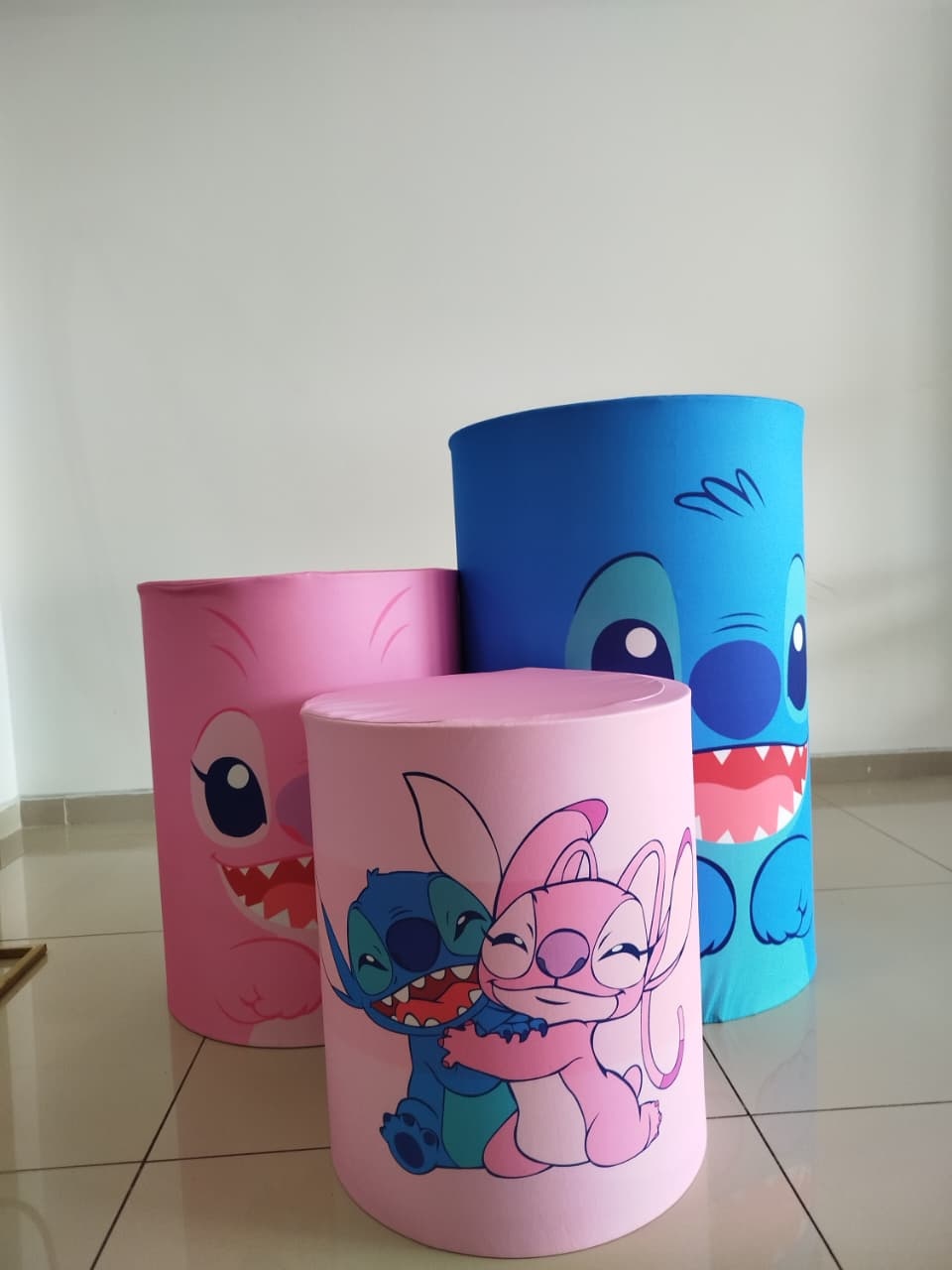 Trio Capas Cilindro Stitch - Decoração de Mãe