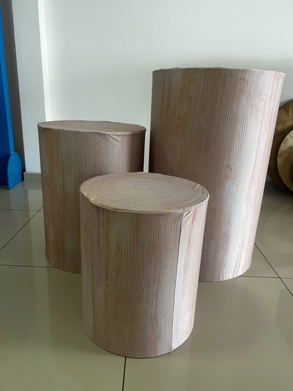 Trio Capas Cilindro Amadeirado - Decoração de Mãe