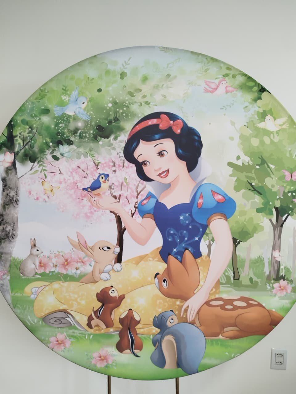 Painel Redondo Branca de Neve 1,50 - Decoração de Mãe