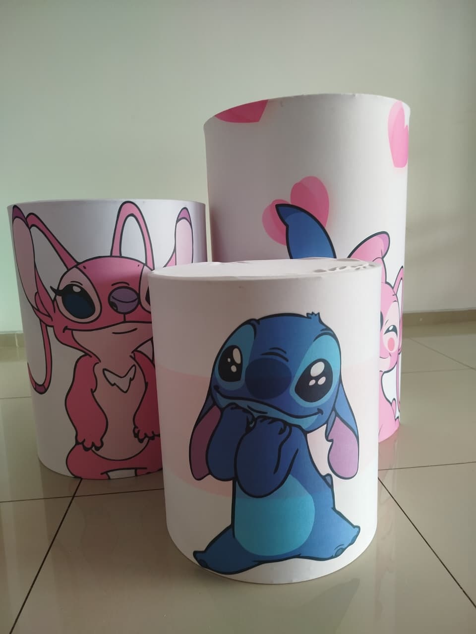 Capas Cilindro Stitch - Decoração de Mãe