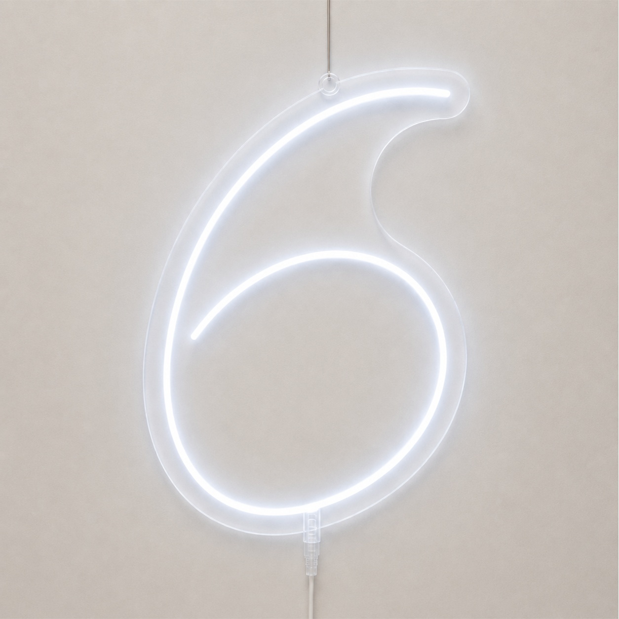 Número 6 | Manual | Branco Frio - ArtePOP_locacao_neonled