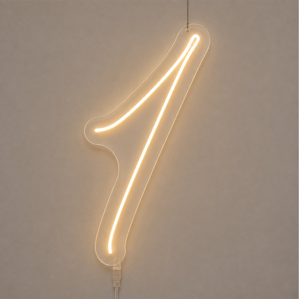 Número 1 | Manual | Branco Quente - ArtePOP_locacao_neonled