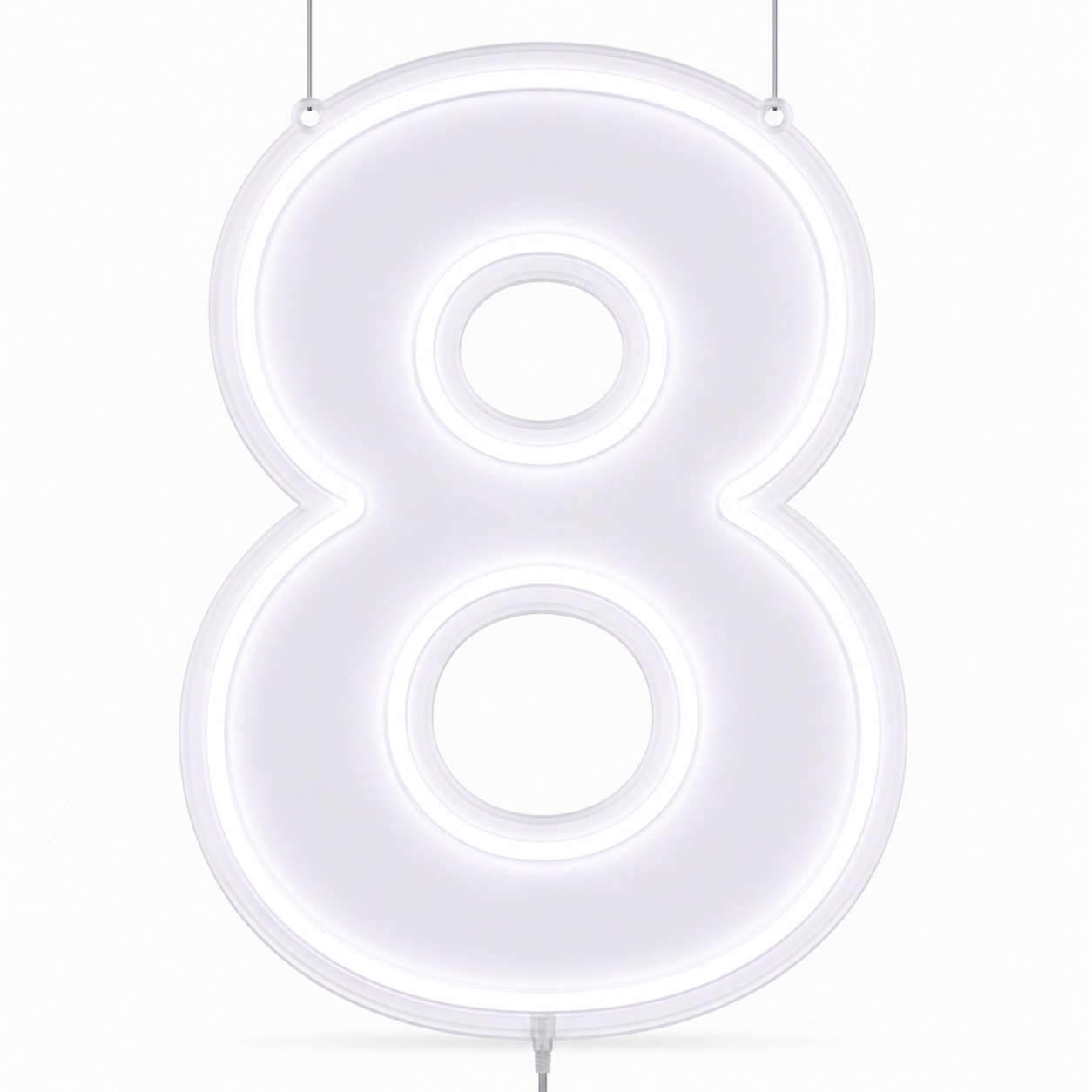 Número 8 | Branco Frio - ArtePOP_locacao_neonled
