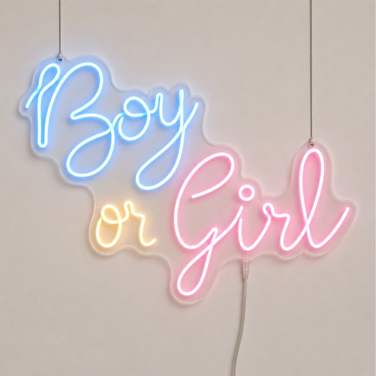 Boy Or Girl | Rosa E Azul | 65Cm - ArtePOP_locacao_neonled