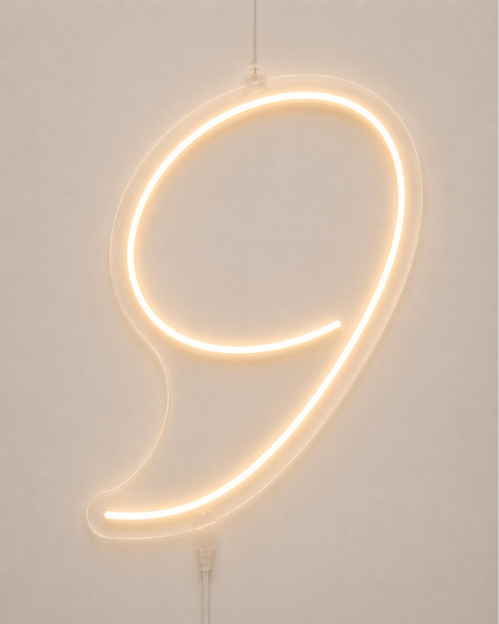Número 9 | Manual | Branco Quente - ArtePOP_locacao_neonled