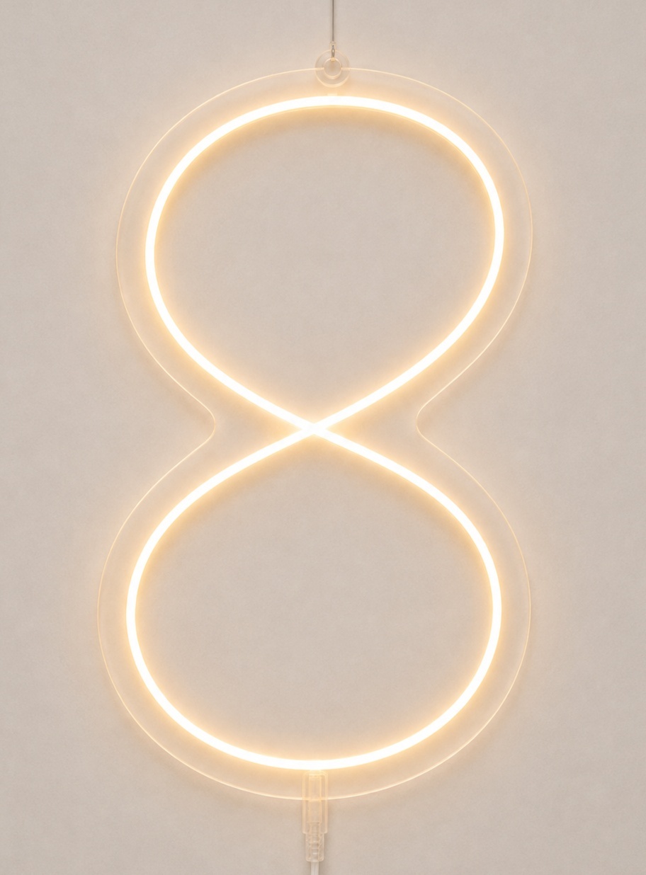 Número 8 | Manual | Branco Quente - ArtePOP_locacao_neonled