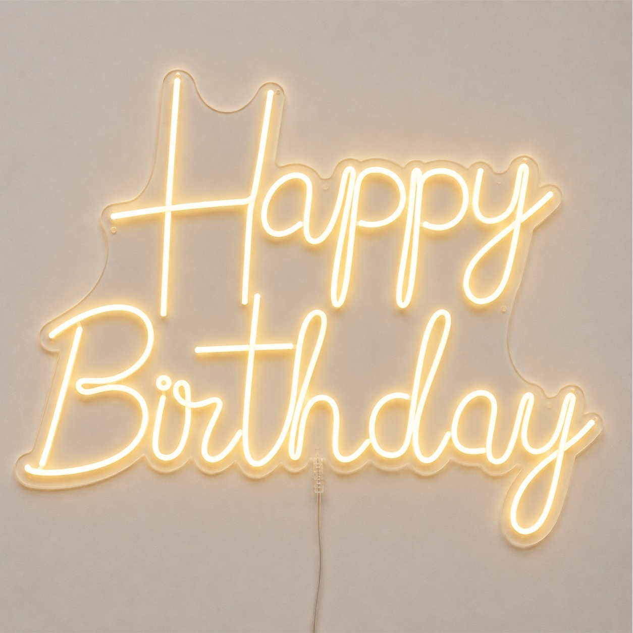 Happy Birthday | Branco Quente | 60Cm - ArtePOP_locacao_neonled