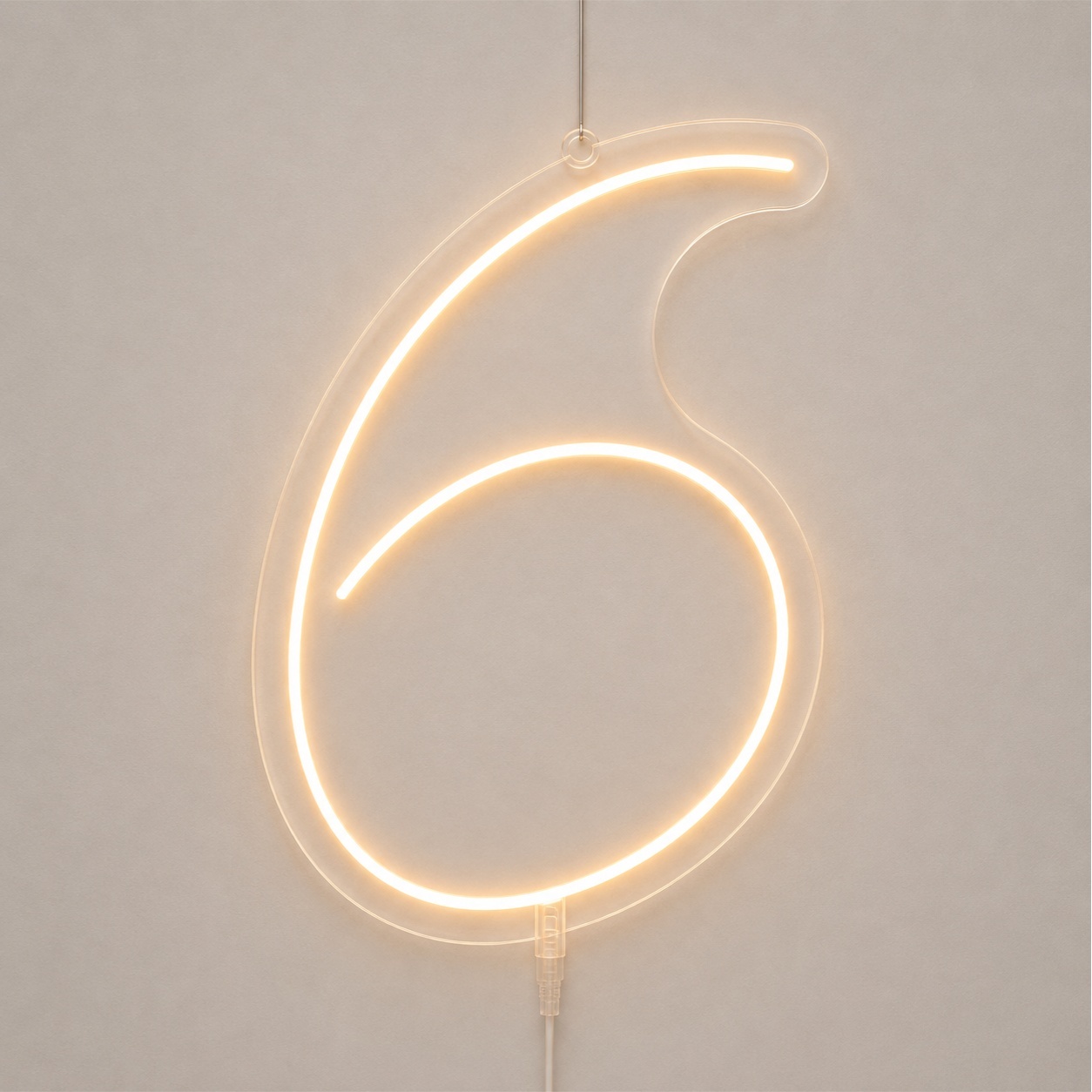 Número 6 | Manual | Branco Quente - ArtePOP_locacao_neonled