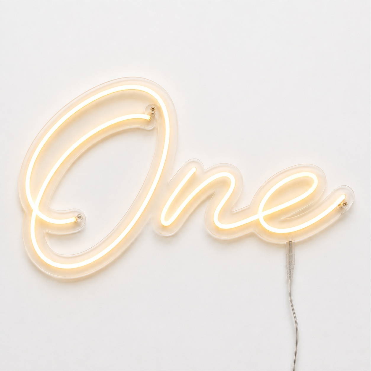 One | Branco Quente - ArtePOP_locacao_neonled