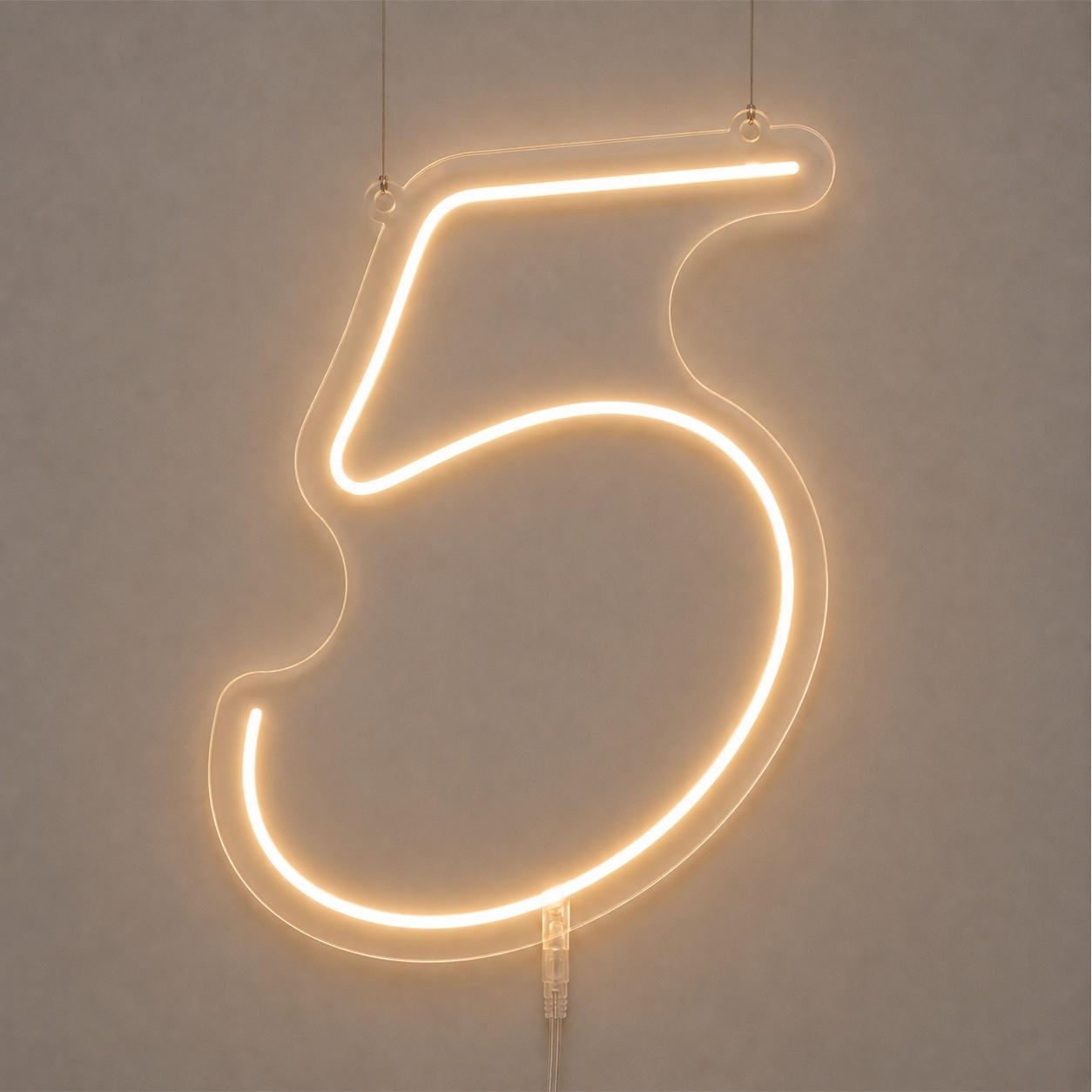 Número 5 | Manual | Branco Quente - ArtePOP_locacao_neonled