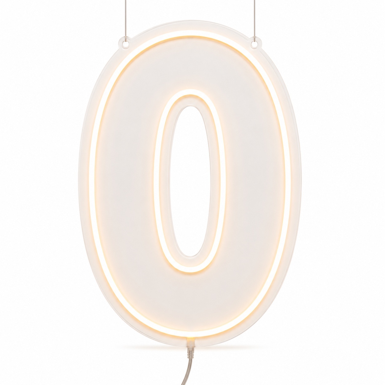 Número 0 | Branco Quente - ArtePOP_locacao_neonled