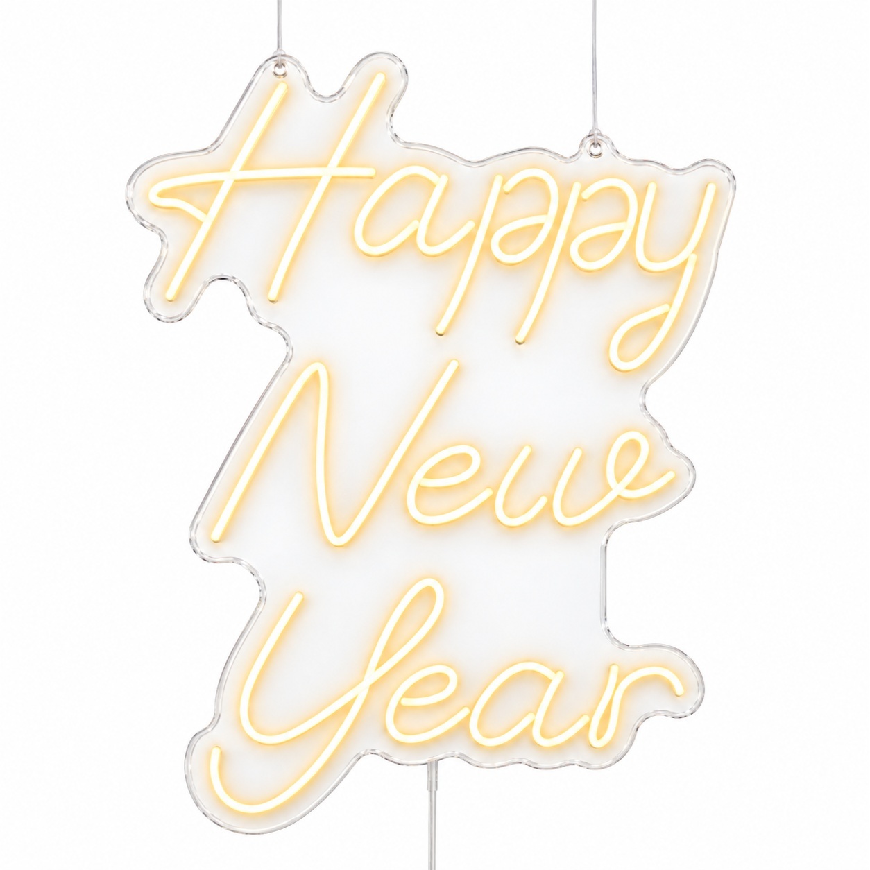 Happy New Year | Branco Quente - ArtePOP_locacao_neonled