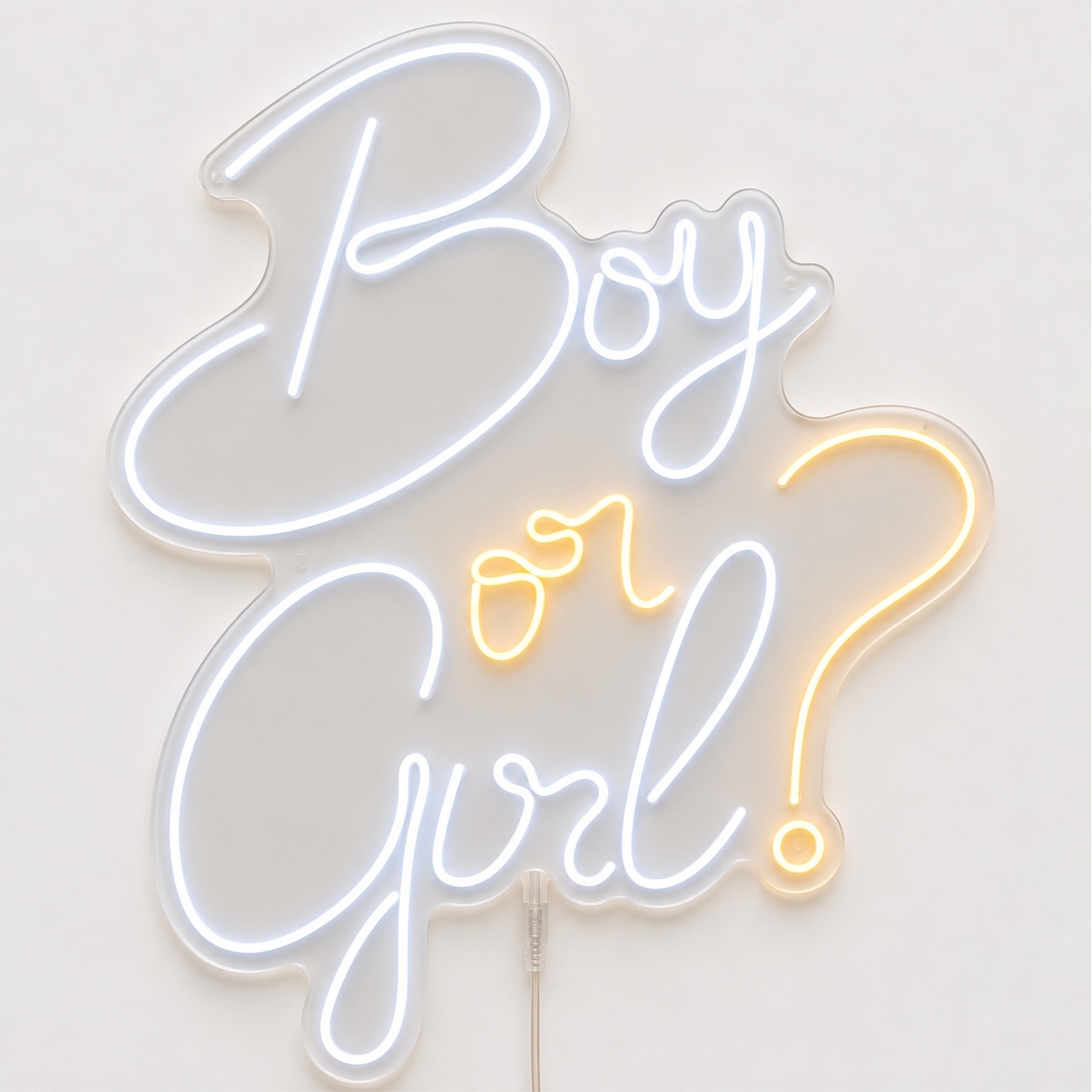 Boy Or Girl | Branco Quente E Frio | 80Cm - ArtePOP_locacao_neonled