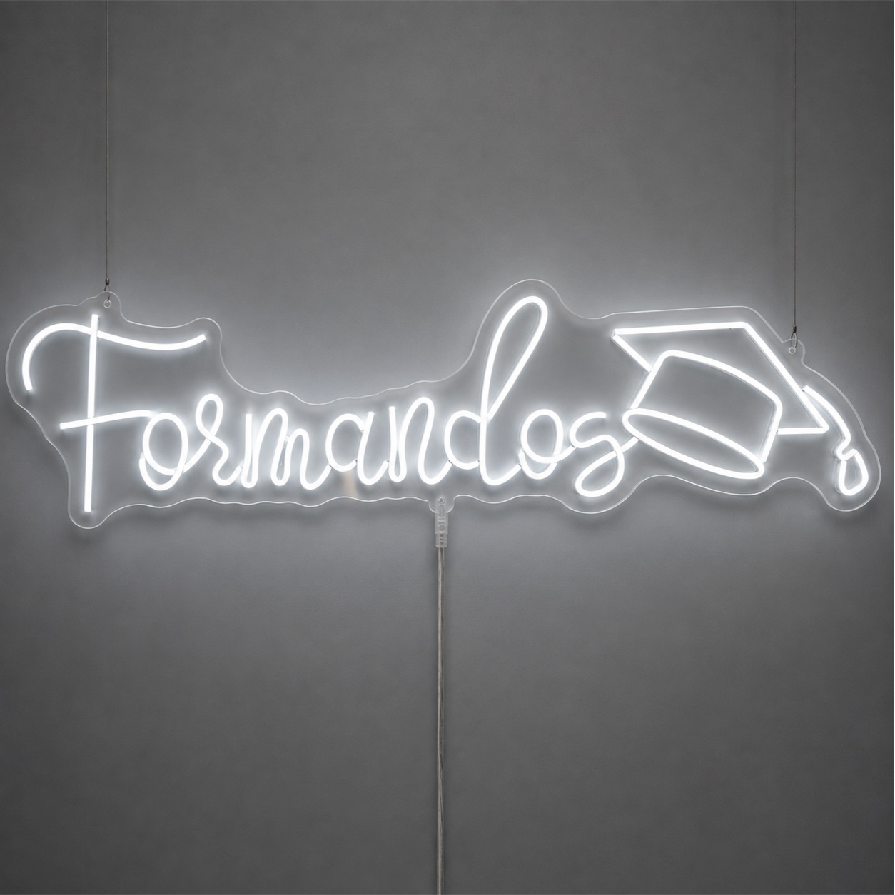 Formandos + Capelo | Branco Frio - ArtePOP_locacao_neonled