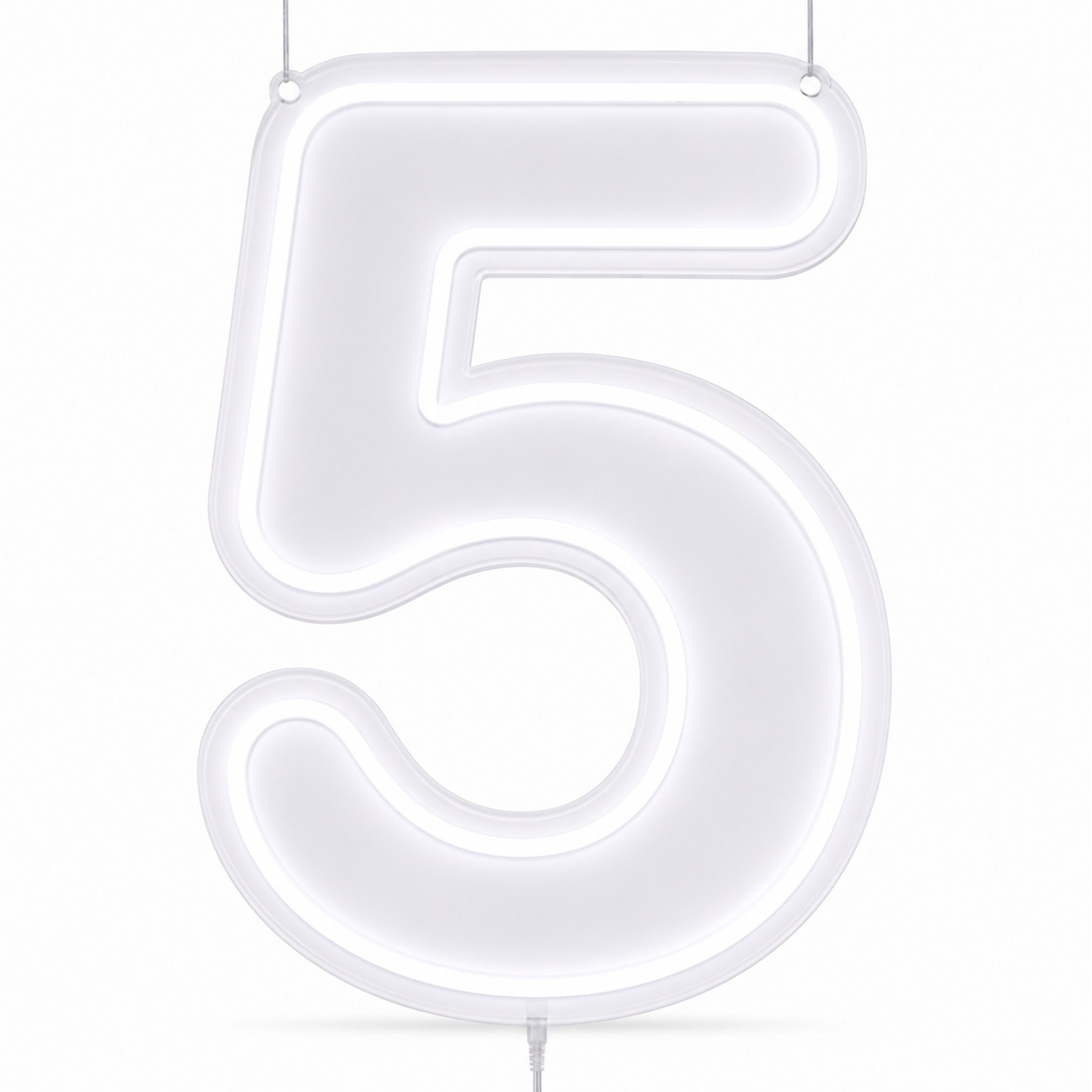 Número 5 | Branco Frio - ArtePOP_locacao_neonled