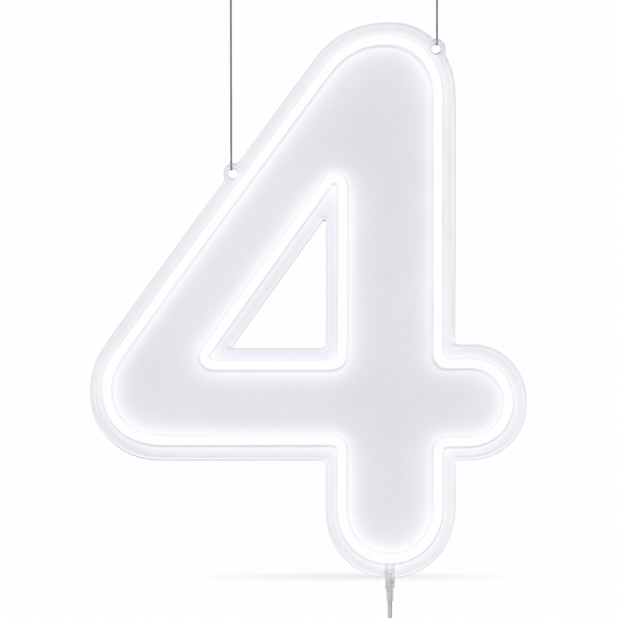 Número 4 | Branco Frio - ArtePOP_locacao_neonled