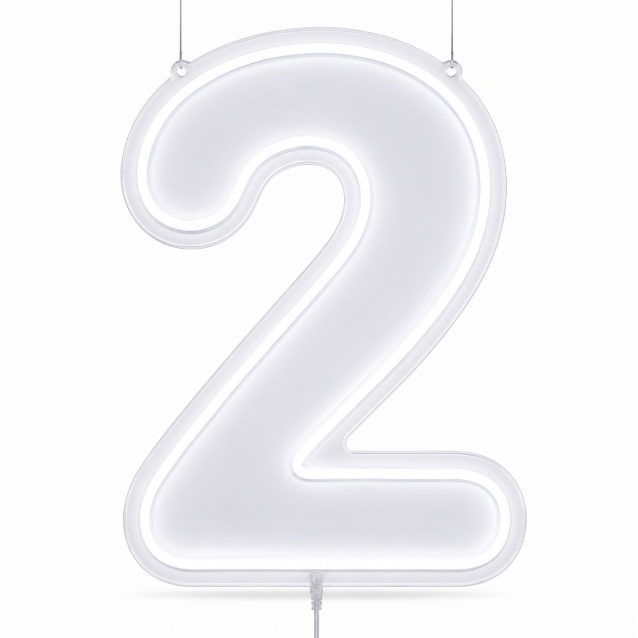 Número 2 | Branco Frio - ArtePOP_locacao_neonled