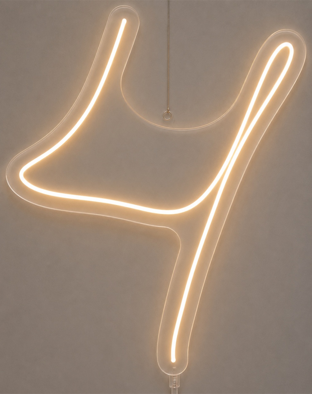 Número 4 | Manual | Branco Quente - ArtePOP_locacao_neonled