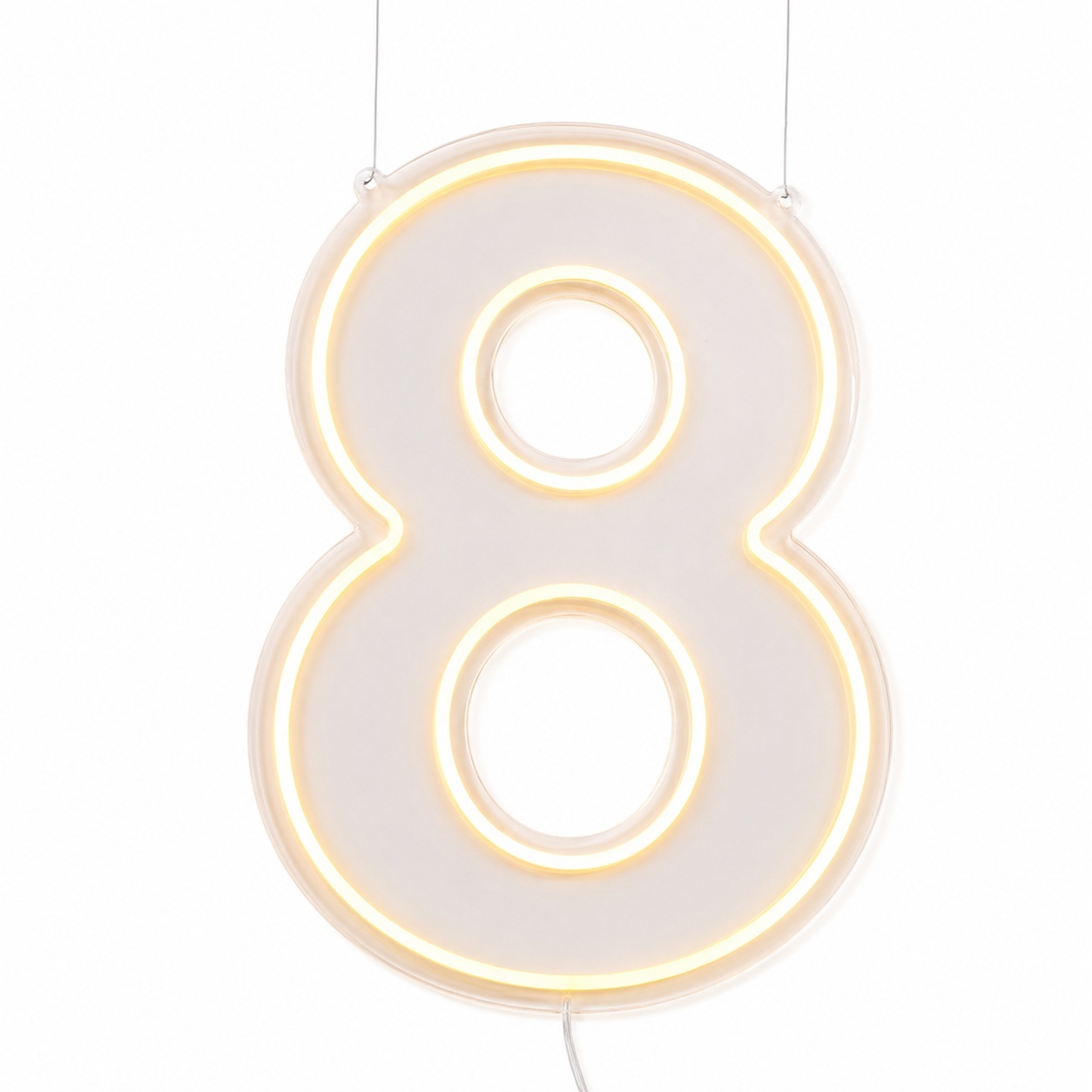 Número 8 | Branco Quente - ArtePOP_locacao_neonled