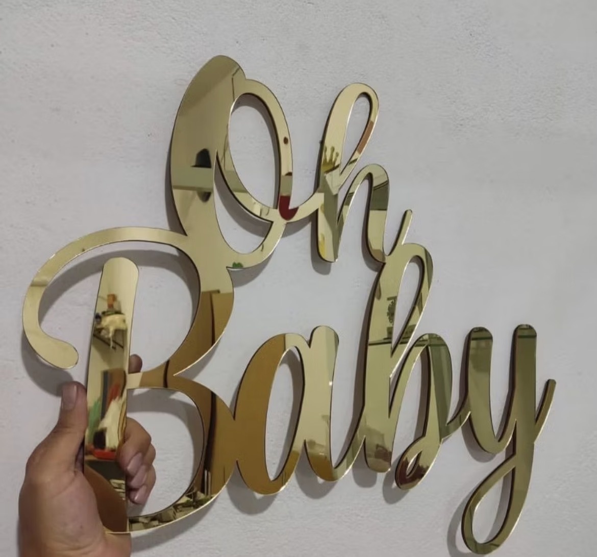Placa Acrílica Oh Baby - Sileni Rocha decorações