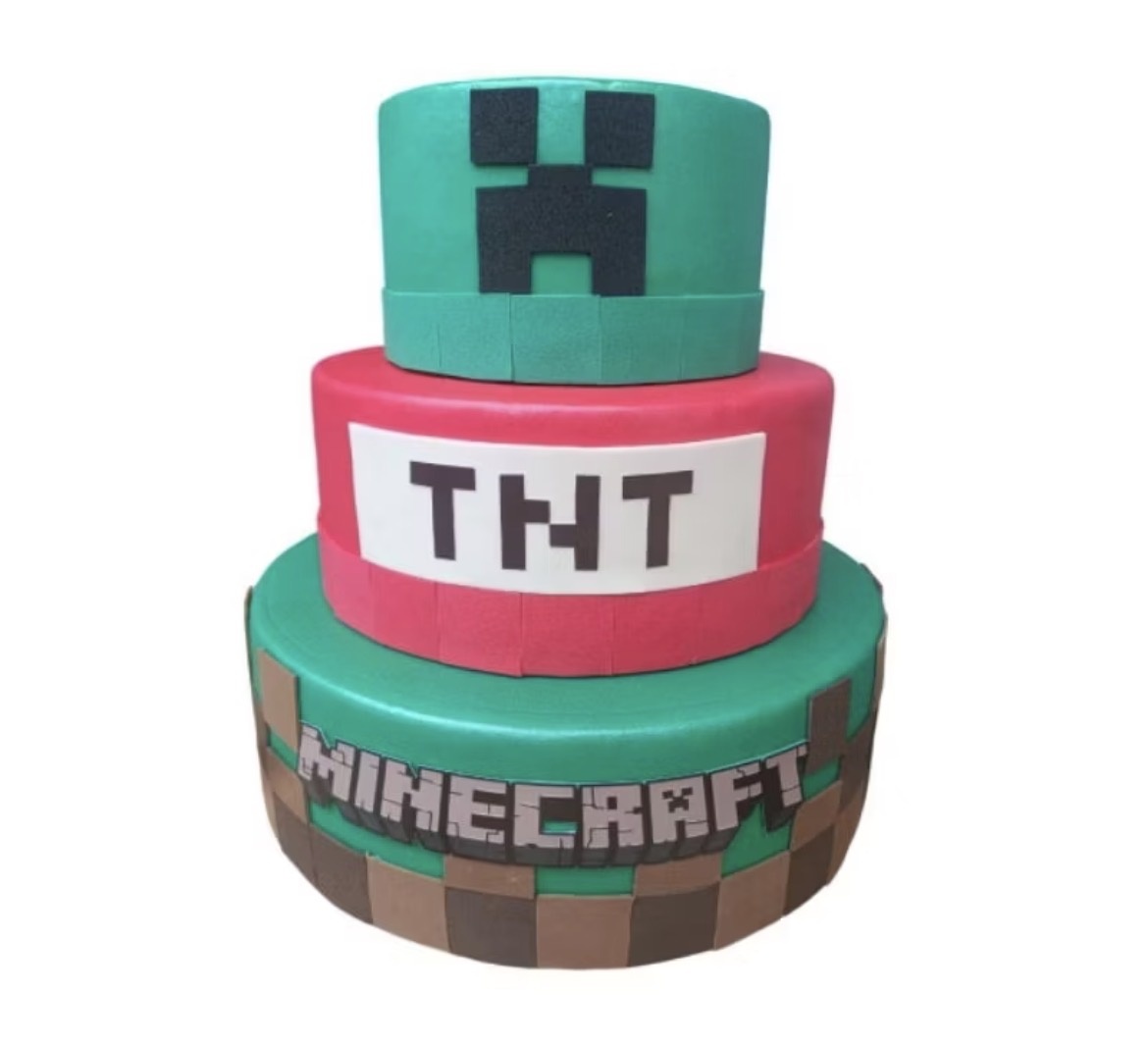 Bolo Fake Minecraft - Sileni Rocha decorações