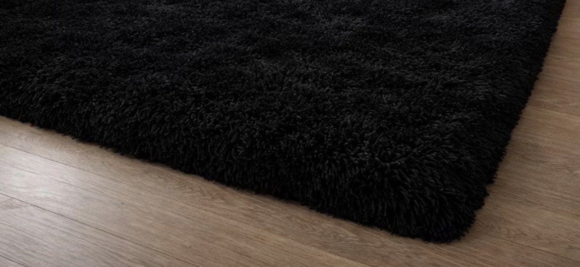 Tapete Peludo Preto - Sileni Rocha decorações