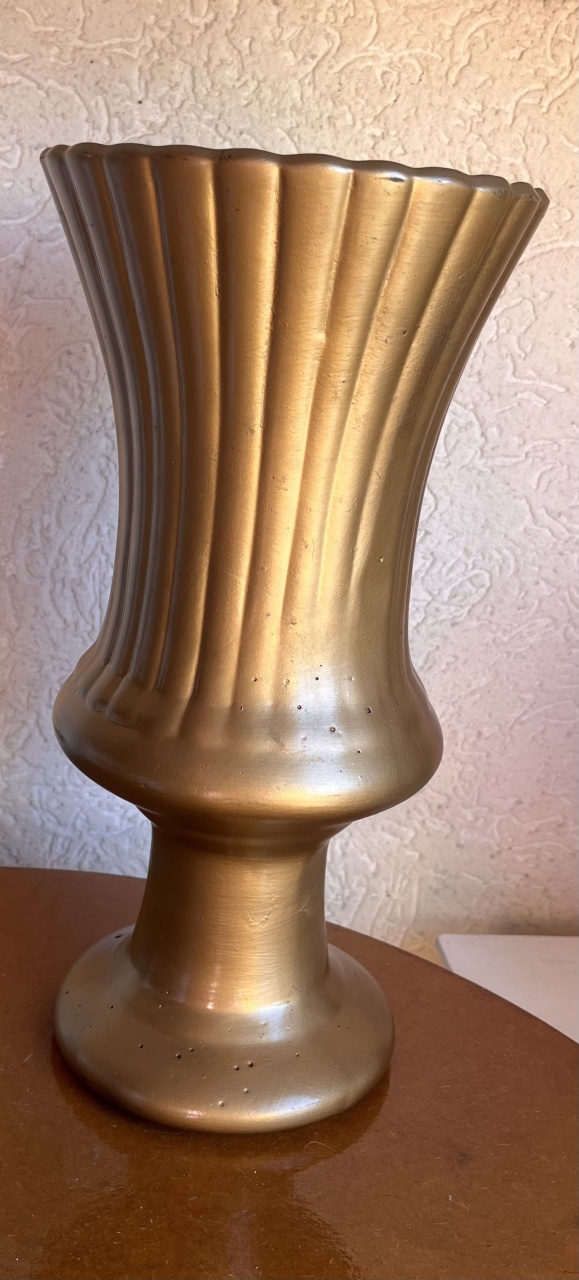 Vaso Dourado de Cerâmica G - Sileni Rocha decorações