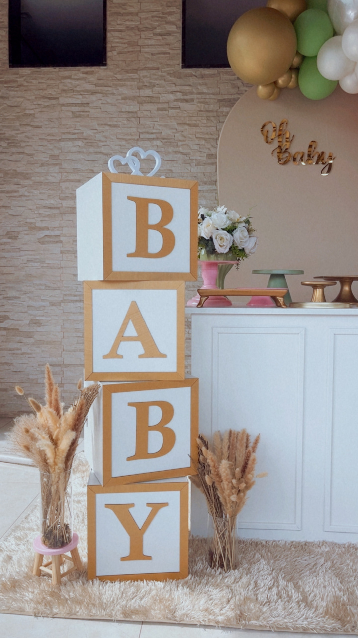 Caixas Cubo Baby - Sileni Rocha decorações