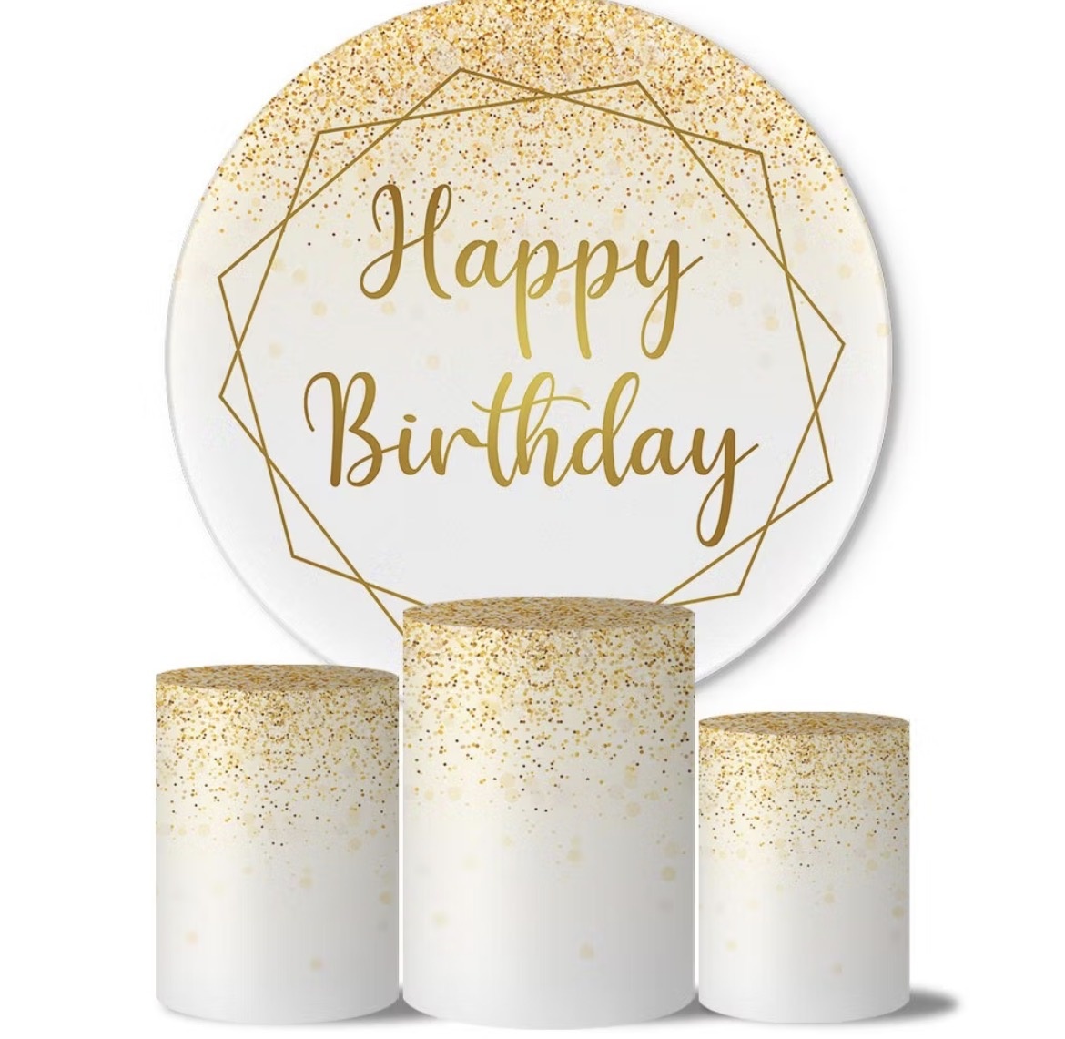 Kit Capas Happy Birthaday Dourados - Sileni Rocha decorações