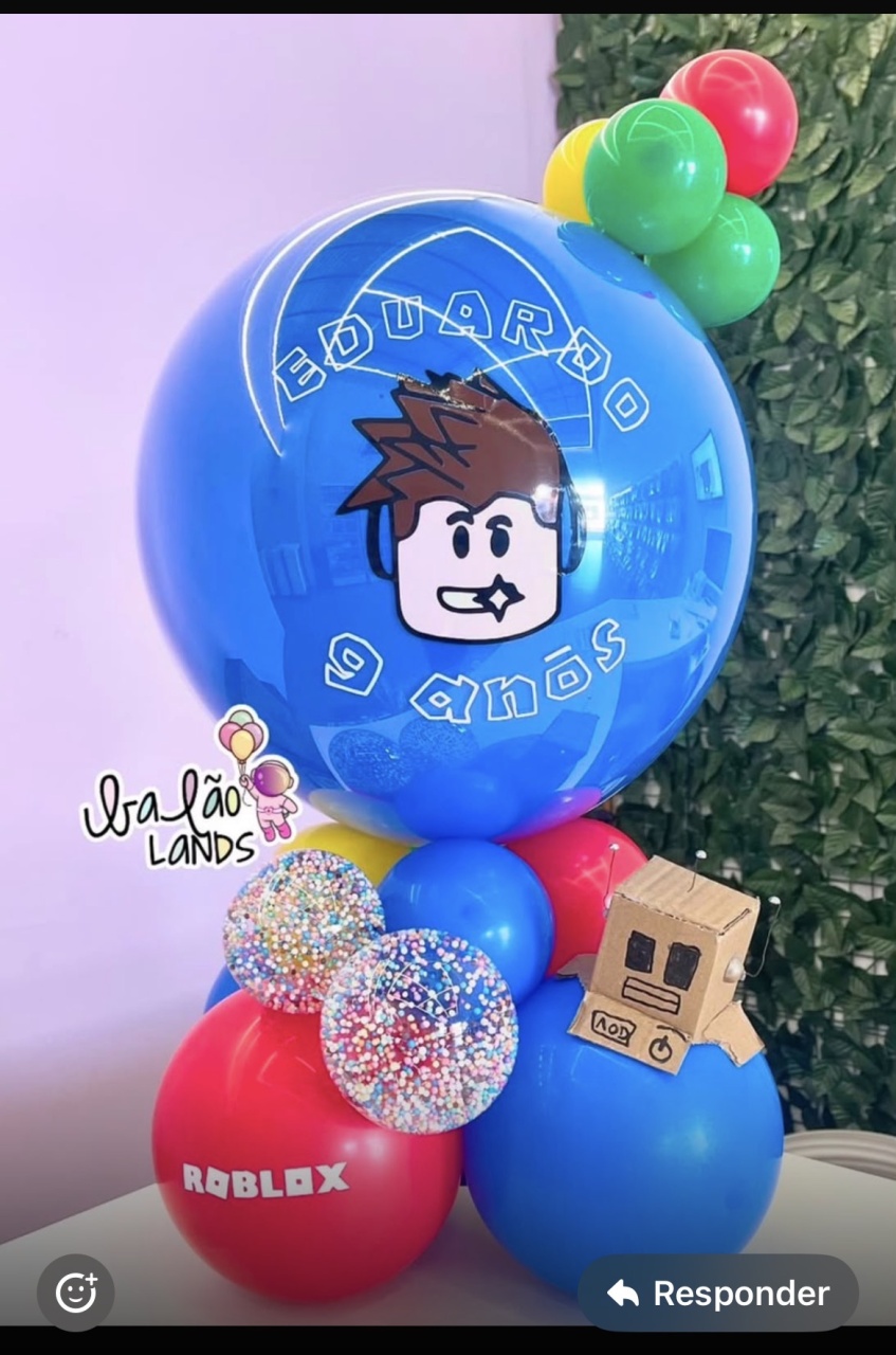 Balão Personalizado Roblox - Sileni Rocha decorações