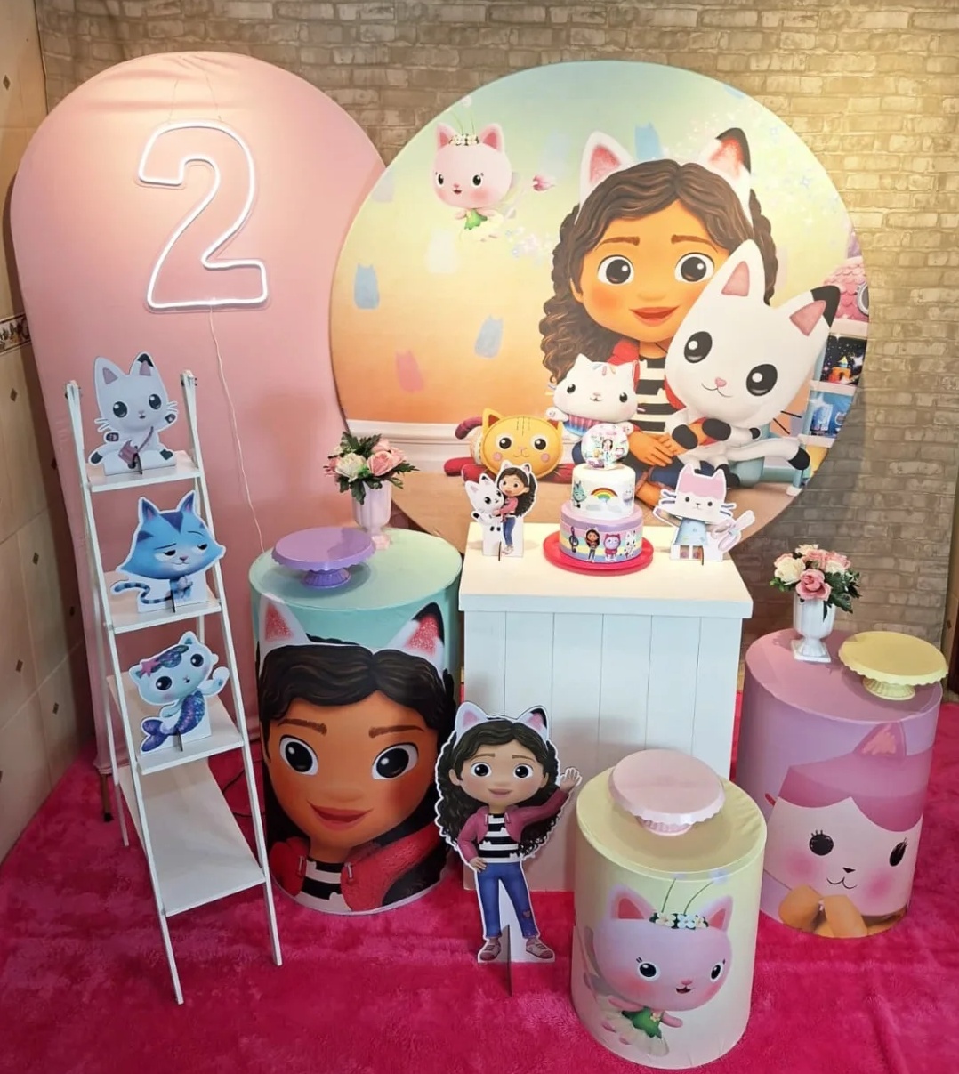 Kit Casa Mágica da Gaby - Painel Romano E Led - Premium - Festafy locações