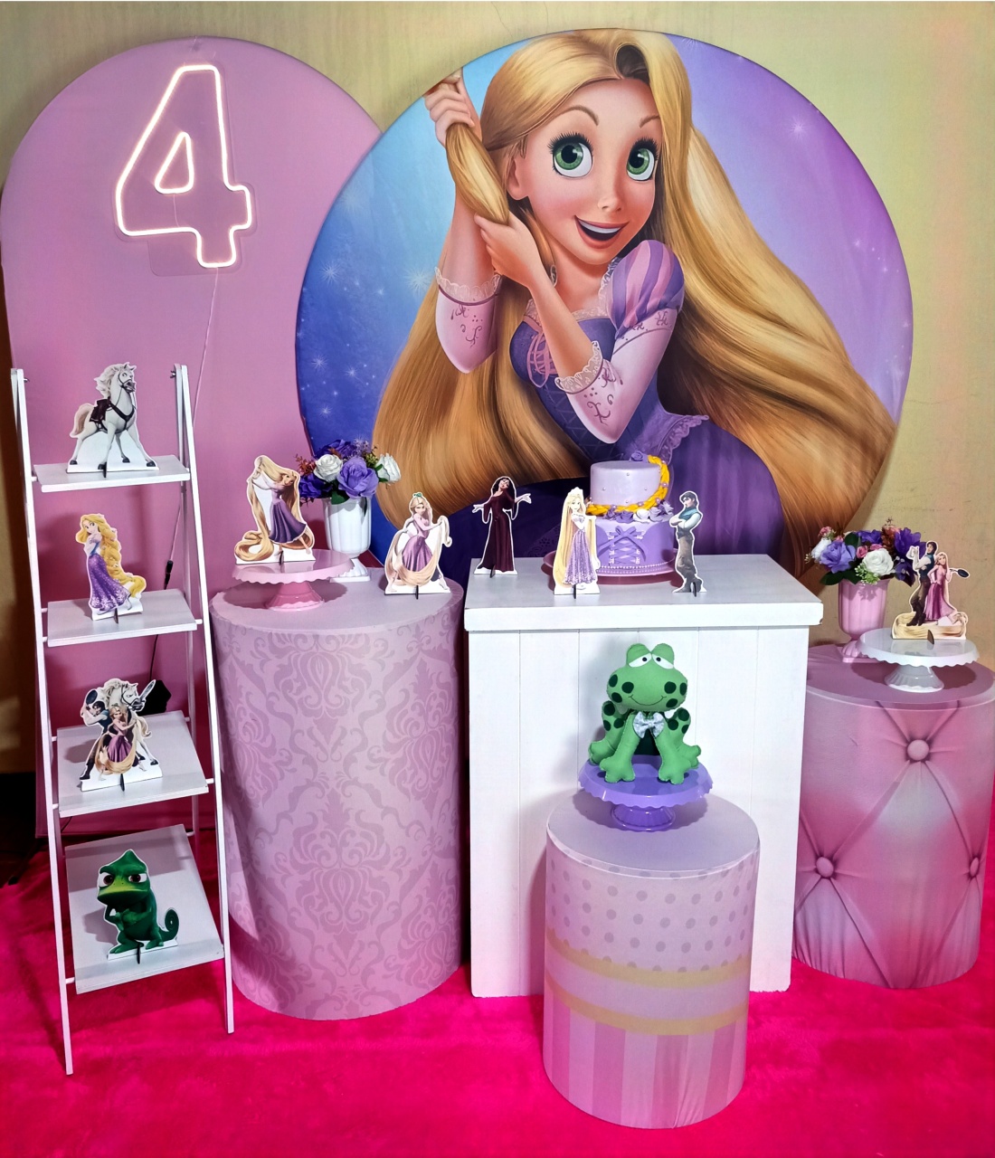 Kit Rapunzel - Enrolados Linha Premium Painel Romano E Led - Festafy locações