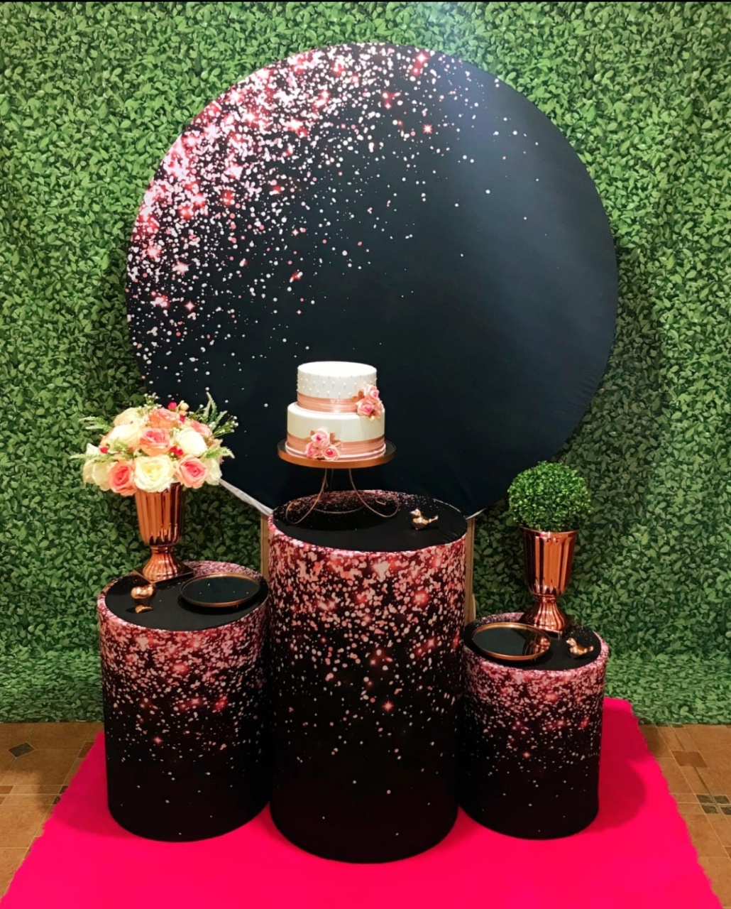 Kit Rose Gold Preto - Festafy locações