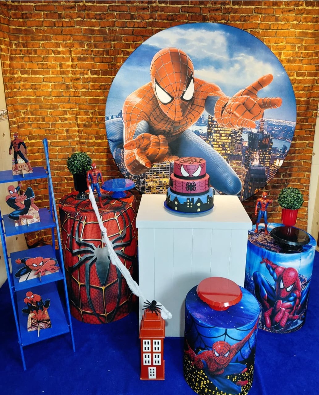 Kit Homem Aranha Comp. Mesinha Branca - Festafy locações