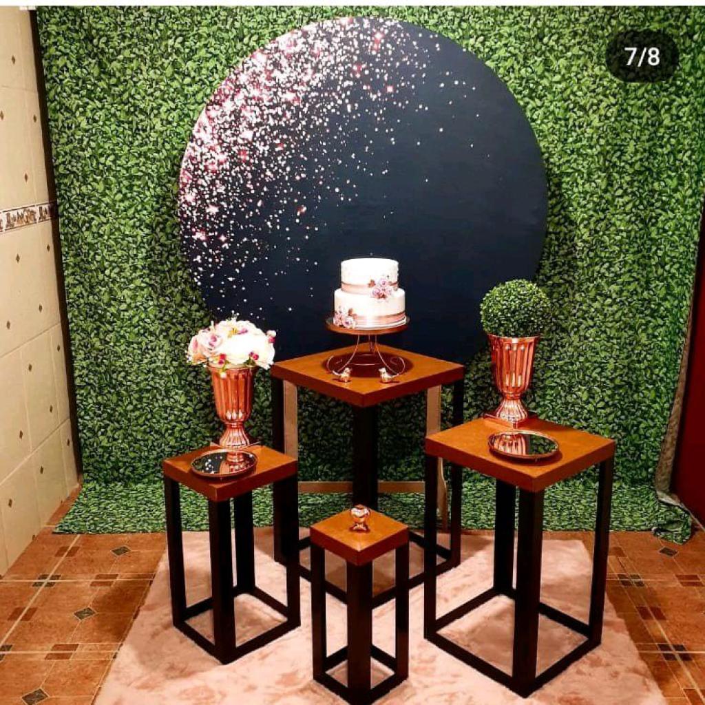 Kit Rose Gold Preto Luxo Com Mesas Pretas - Festafy locações