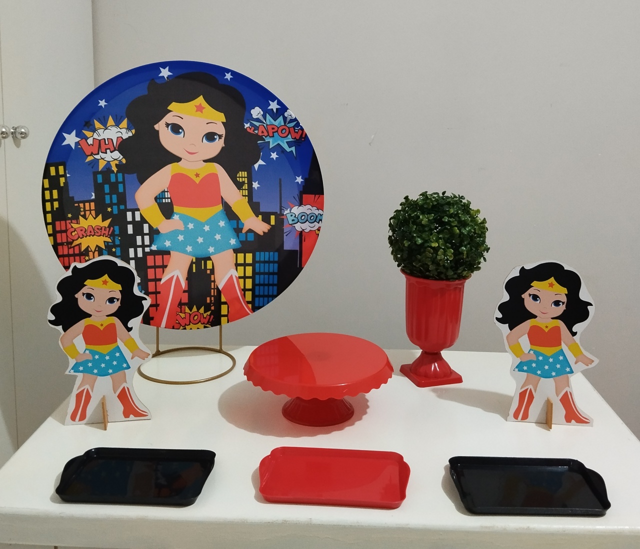 Mini Kit Bronze Mulher Maravilha - Bel Decora Pegue e Monte