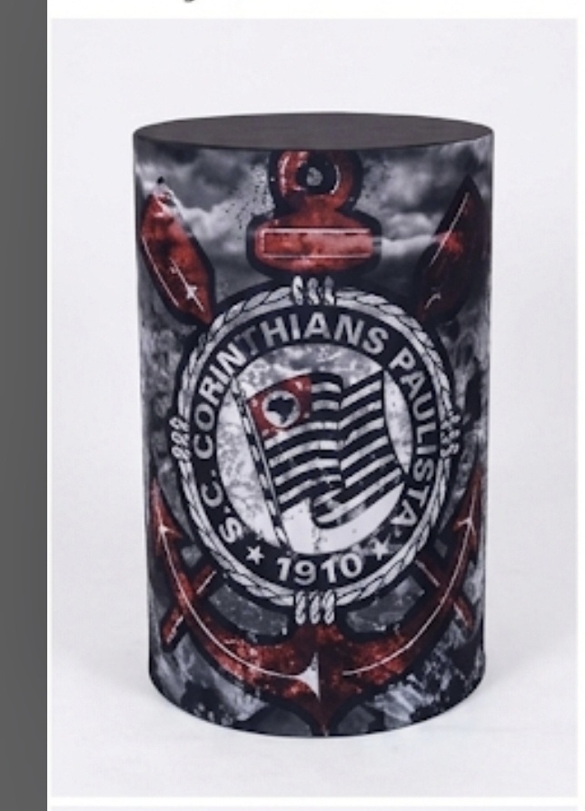 Capa Para Cilindros Corinthians Grande - Bel Decora Pegue e Monte