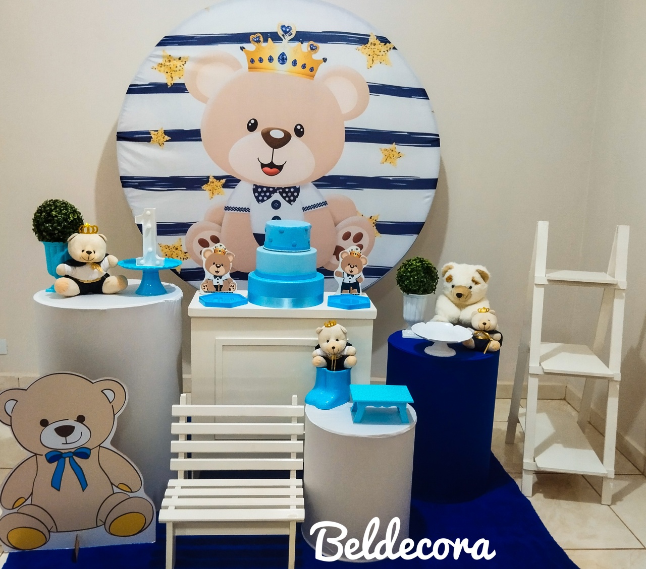 Ursinho Príncipe Ouro - Bel Decora Pegue e Monte