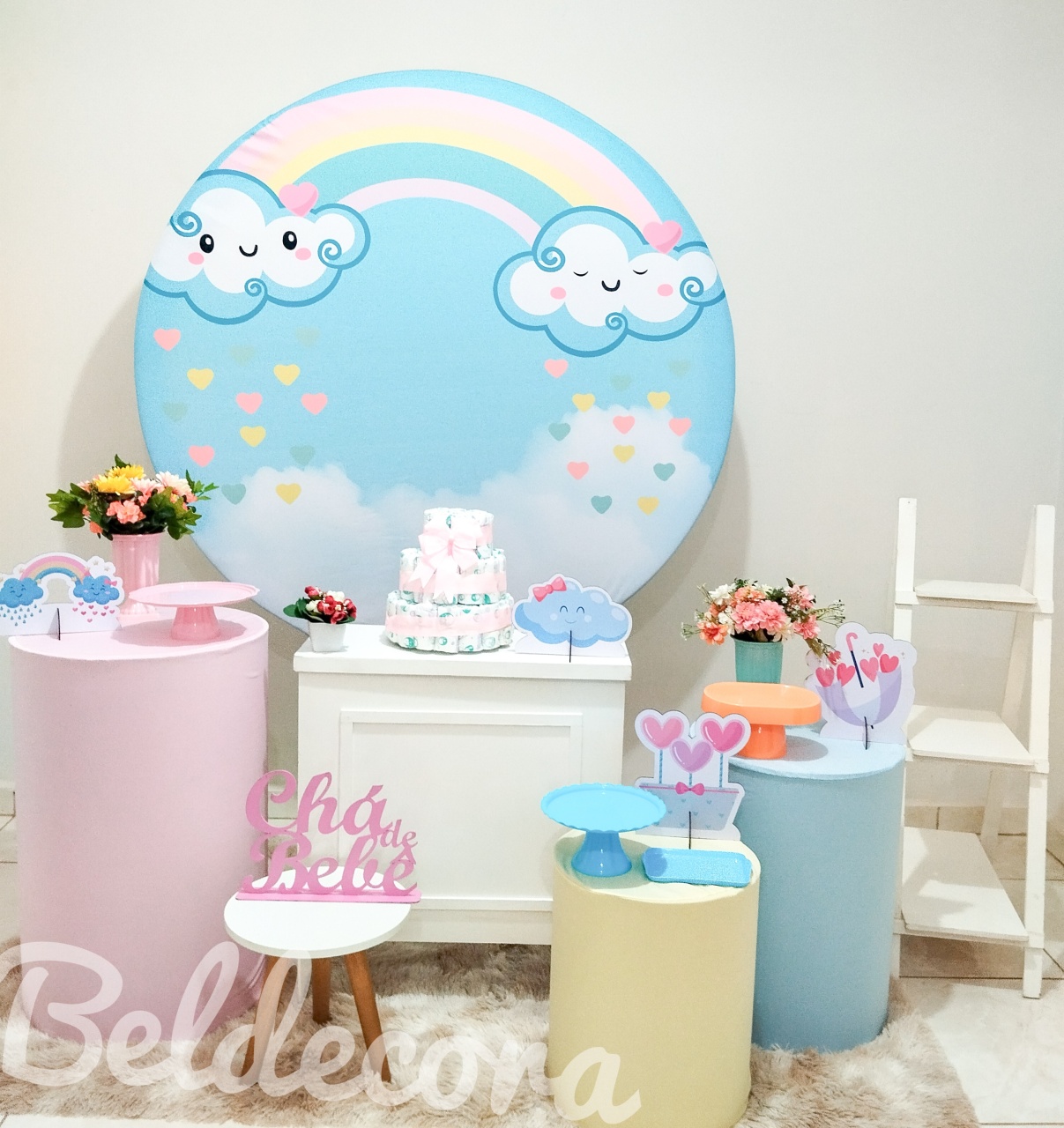 Kit Chuva de Amor Prata - Bel Decora Pegue e Monte