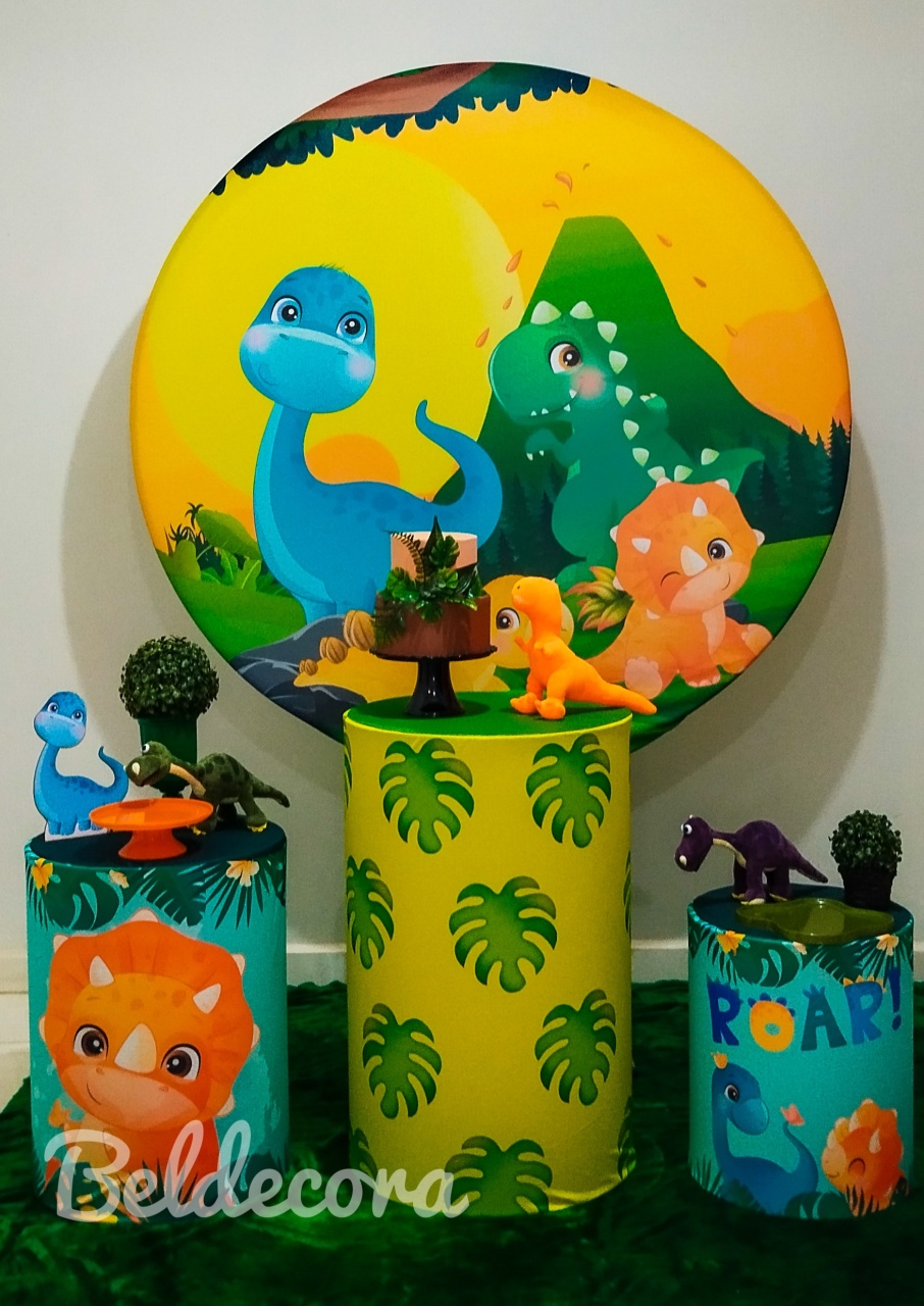Dinossauro Baby Com Pelucias - Bel Decora Pegue e Monte