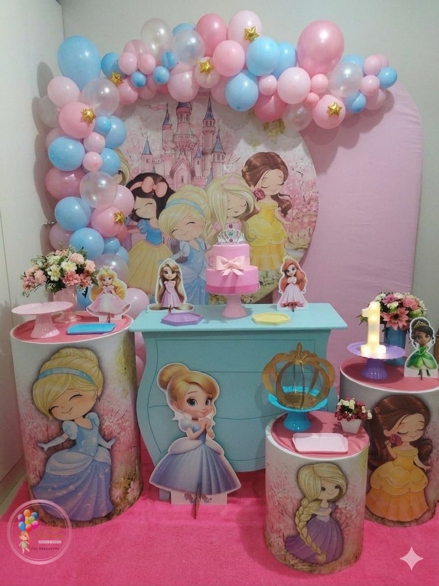 Princesas Cute Ouro - Bel Decora Pegue e Monte