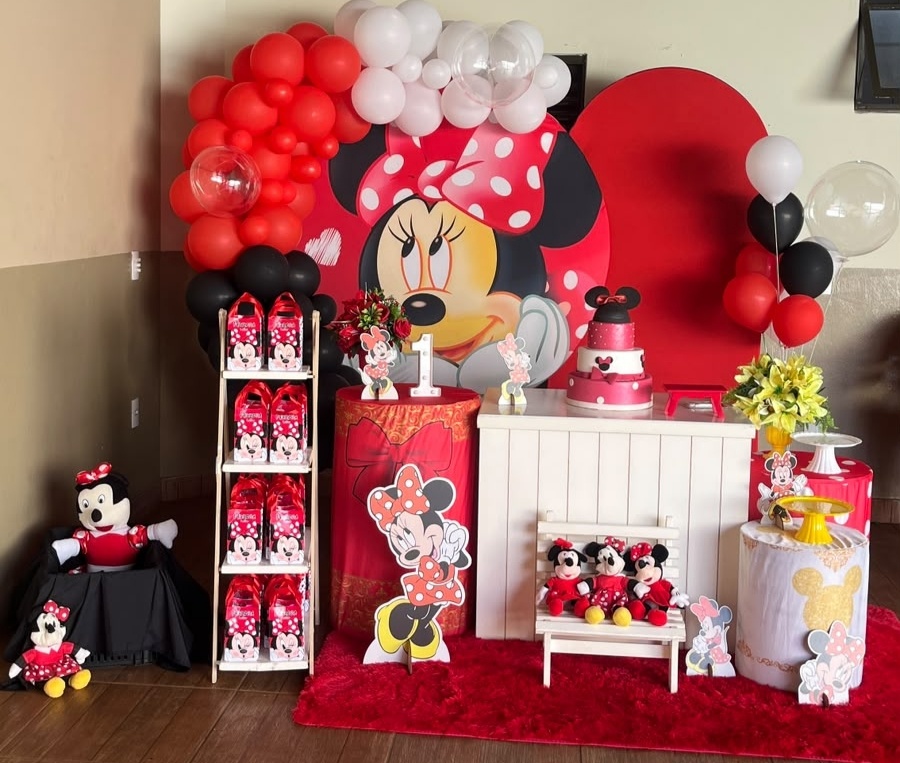 Minie Mouse Vermelha Ouro Ii - Bel Decora Pegue e Monte