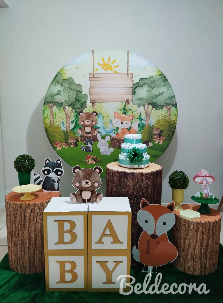 Kit Bosque Encantado Chá de Bebê - Bel Decora Pegue e Monte
