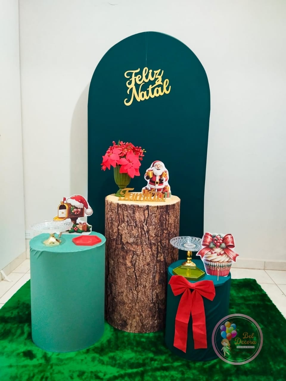 Natal Painel Romano Verde - Bel Decora Pegue e Monte