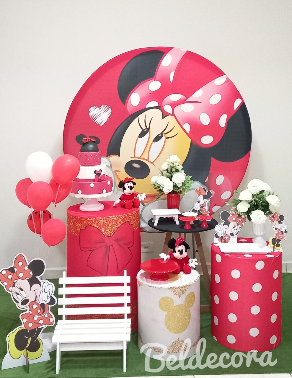 Minie Mouse Vermelha Prata - Bel Decora Pegue e Monte