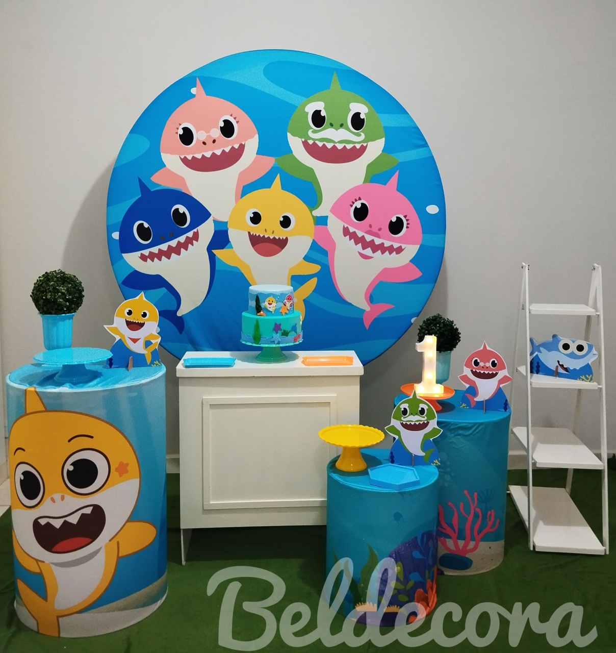 Kit Baby Shark Prata - Bel Decora Pegue e Monte